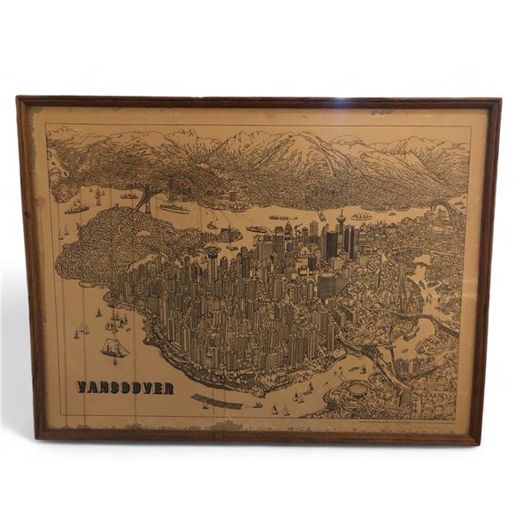 Vintage Vancouver Framed Map