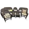 Image 1 : Complete Rattan Patio Set - 8 pcs includes 2 love seats/3 Chairs/1 Rocking chair & tables