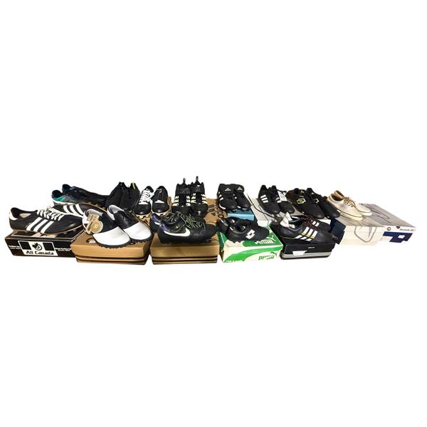 Large group of assorted Soccer shoes