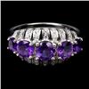 Image 1 : AMETHYST Ring in 14 K Gold Plated 925 Sterling Silver â€“ Size 6 - Appraised Repla