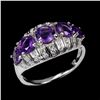Image 2 : AMETHYST Ring in 14 K Gold Plated 925 Sterling Silver â€“ Size 6 - Appraised Repla