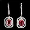 Image 1 : RUBY Earrings in 14 K Gold Plated 925 Sterling Silver â€“ Appraised Replacement Va
