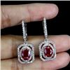 Image 2 : RUBY Earrings in 14 K Gold Plated 925 Sterling Silver â€“ Appraised Replacement Va