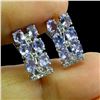 Image 2 : TANZANITE Earrings in 14 K Gold Plated 925 Sterling Silver â€“ Appraised Replaceme