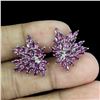 Image 2 : RHODOLITE GARNET Earrings in 14 K Gold Plated 925 Sterling Silver â€“ Appraised Re