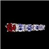 Image 1 : RUBY and TANZANITE Ring in 14 K Gold Plated 925 Sterling Silver â€“ Size 8 -  Appr
