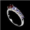 Image 2 : RUBY and TANZANITE Ring in 14 K Gold Plated 925 Sterling Silver â€“ Size 8 -  Appr