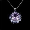 Image 1 : AMETHYSTL and TANZANITE Necklace in 14 K Gold Plated 925 Sterling Silver â€“ 18 in