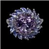 Image 1 : AMETHYSTL and TANZANITE Ring in 14 K Gold Plated 925 Sterling Silver â€“ Sixz 8 - 