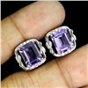 Image 2 : AMETHYST Earrings in 14 K Gold Plated 925 Sterling Silver