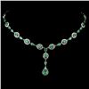 Image 1 : EMERALD Necklace in 14 K Gold Plated 925 Sterling Silver â€“ 18 inches long - Appr