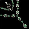 Image 3 : EMERALD Necklace in 14 K Gold Plated 925 Sterling Silver â€“ 18 inches long - Appr