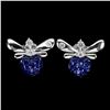 Image 1 : Bumble Bee Colored CZ Earrings in 14 k Gold Plated 925 Sterling Silver
