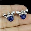 Image 2 : Bumble Bee Colored CZ Earrings in 14 k Gold Plated 925 Sterling Silver