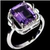 Image 2 : AMETHYST Ring in 14 K Gold Plated 925 Sterling Silver â€“ Size 7.5