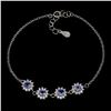 Image 2 : TANZANITE Bracelet in 14 K Gold Plated 925 Sterling Silver â€“ 7 inches long - App
