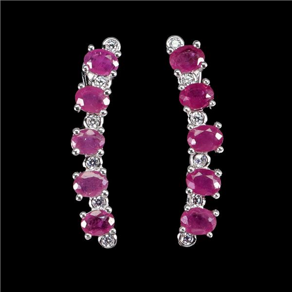 RUBY Earrings in 14 K Gold Plated 925 Sterling Silver â€“ Appraised Replacement Va