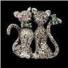 Image 1 : EMERALD, MARCASITE, RUBY Brooch in 925 Sterling Silver â€“ Appraised Replacement V
