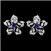 Image 1 : AMETHYST, PERIDOT and TANZANITE Earrings in 14 K Gold Plated 925 Sterling Silver â€[x=#8220