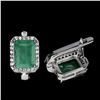 Image 3 : Amazing EMERALD Earrings in 14 K Gold Plated 925 Sterling Silver â€“ Appraised Rep