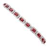 Image 2 : RUBY Bracelet in 14 K Gold Plated 925 Sterling Silver â€“ 9 inches long - Appraise