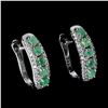 Image 1 : EMERALD Earrings in 14 K Gold Plated 925 Sterling Silver â€“ Appraised Replacement