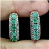 Image 2 : EMERALD Earrings in 14 K Gold Plated 925 Sterling Silver â€“ Appraised Replacement