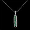 Image 1 : EMERALD Necklace in 14 K Gold Plated 925 Sterling Silver â€“ 18 inches long - Appr