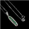 Image 2 : EMERALD Necklace in 14 K Gold Plated 925 Sterling Silver â€“ 18 inches long - Appr