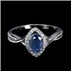 Image 1 : BLUE SAPPHIRE Ring in 14 K Gold Plated 925 Sterling Silver â€“ Size 7 - Appraised 
