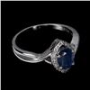 Image 3 : BLUE SAPPHIRE Ring in 14 K Gold Plated 925 Sterling Silver â€“ Size 7 - Appraised 