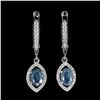 Image 1 : BLUE SAPPHIRE Earrings in 14 K Gold Plated 925 Sterling Silver â€“ Appraised Repla