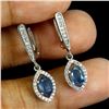 Image 2 : BLUE SAPPHIRE Earrings in 14 K Gold Plated 925 Sterling Silver â€“ Appraised Repla