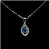 Image 1 : BLUE SAPPHIRE Necklace in 14 K Gold Plated 925 Sterling Silver â€“ 18 inches long 