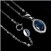 Image 2 : BLUE SAPPHIRE Necklace in 14 K Gold Plated 925 Sterling Silver â€“ 18 inches long 