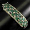 Image 1 : Breathtaking EMERALD and SAPPHIRE Bangle in 14 K Gold Plated 925 Sterling Silver â€[x=#8220