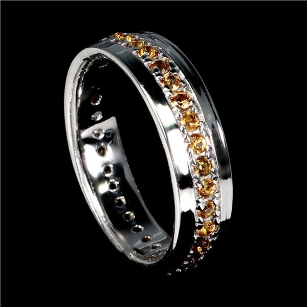 SAPPHIRE Ring in 14 K Gold Plated 925 Sterling Silver â€“ Size 6.5 - Appraised Rep