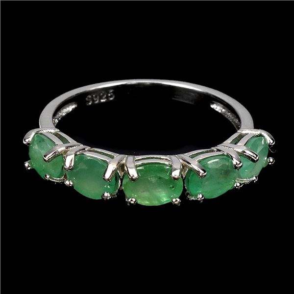 EMERALD Ring in 14 K Gold Plated 925 Sterling Silver â€“ Size 6 - Appraised Replac