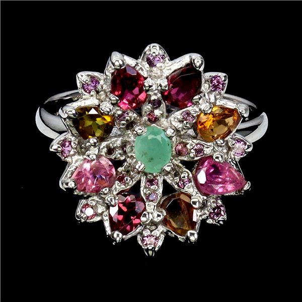 TOURMALINE Ring in 14 K Gold Plated 925 Sterling Silver â€“ Size 6 - Appraised Rep