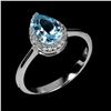 Image 2 : SKY BLUE TOPAZ Ring in 14 K Gold Plated 925 Sterling Silver â€“ Size 7