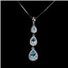 Image 1 : SKY BLUE TOPAZ Necklace in 14 K Gold Plated 925 Sterling Silver â€“ 18 inches long
