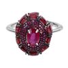 Image 1 : RUBY Ring in 14 K Gold Plated 925 Sterling Silver â€“ Size 6 - Appraised Replaceme