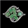 Image 1 : EMERALD  Ring in 14 K Gold Plated 925 Sterling Silver â€“ Size 9- Appraised Replac
