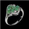 Image 2 : EMERALD  Ring in 14 K Gold Plated 925 Sterling Silver â€“ Size 9- Appraised Replac
