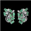 Image 1 : EMERALD  Earrings in 14 K Gold Plated 925 Sterling Silver â€“ Appraised Replacemen
