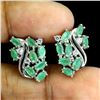 Image 2 : EMERALD  Earrings in 14 K Gold Plated 925 Sterling Silver â€“ Appraised Replacemen