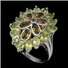 Image 2 : CITRINE, PERIODT, TANZANITE Ring in 14 K Gold Plated 925 Sterling Silver â€“ Size 