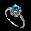 Image 2 : SWISS BLUE TOPAZ  Ring in 14 K Gold Plated 925 Sterling Silver â€“ Size 8