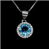 Image 1 : SWISS BLUE TOPAZ  Necklace in 14 K Gold Plated 925 Sterling Silver â€“ 18 inches l