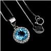Image 2 : SWISS BLUE TOPAZ  Necklace in 14 K Gold Plated 925 Sterling Silver â€“ 18 inches l